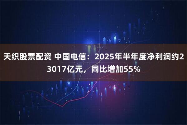 天织股票配资 中国电信：2025年半年度净利润约23017亿元，同比增加55%