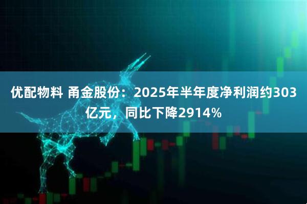 优配物料 甬金股份：2025年半年度净利润约303亿元，同比下降2914%